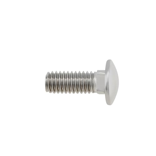 Smgda Schlossschrauben, M6 (6 mm x 12 mm), 20 Stück, Vierkantschrauben, 304 Edelstahl, Rundkopf, Vierkantansatz, Vollgewinde, Silber