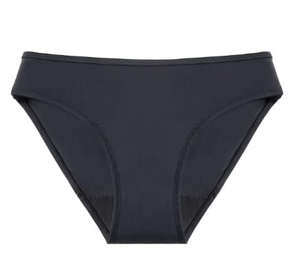 Veintitrés Bikini Menstrual Cintura Media Mujer Moda Baño (XXS, Negro)
