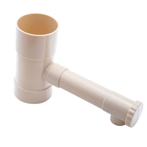 WERKA PRO Collecteur Récupérateur d'Eau de Pluie Ø 80 mm - PVC Sable - Vanne d'Arrêt Intégrée - Installation Facile sur Gouttières - Solution Pratique...