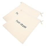 Abaodam 2pcs Hair Dryer Organizer Bags Cotton Canvas Storage with Drawstring for Home and Travel Large
