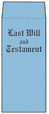 Blue Vellum Last Will & Testament Envelopes, Top Opening, 100 per Box