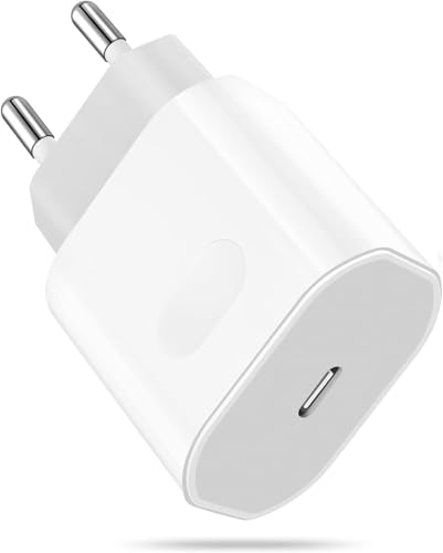 Presa USB C, Caricatore per iPhone 17/17 Air/17Pro/17 Pro Max/16/15/14/13/12/11 Plus Mini SE X XS XR, Alimentatore Spina Adattatore Spinotto Caricabatterie Rapido USB C 20W