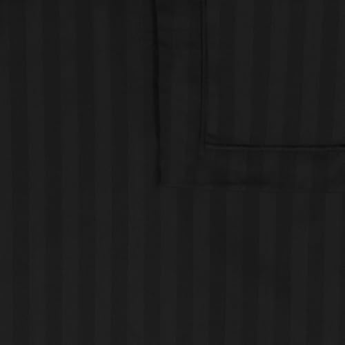 Image of Cotton Satin Stripes Plain Single Bedsheet with One Pillow Cover (60 X 90) Inch (Pack of 1, Black)