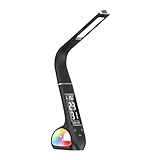 NINMORTH Lámpara LED de escritorio con calendario y alarma, color negro