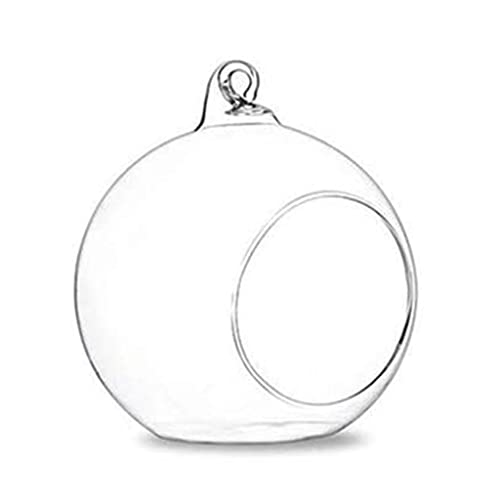 NUEAYMS Maceta colgante de cristal, terrario, globo terráqueo para velas de té, suculentas, jarrón, terrario para plantas de aire, para decoración del hogar, boda, fiesta, interior y exterior, 15 cm