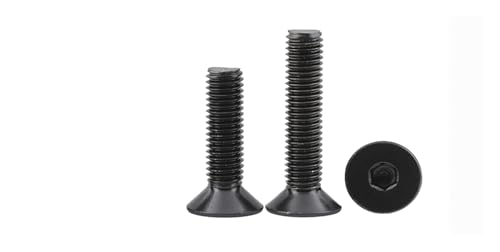 50pcs M3 M4 M5 Black 10.9 Grade Hex Socket Head Cap Screw Nails Bolts Hexagon Countersunk Head Cap Screws Flat Cup Screws(35mm,M5)