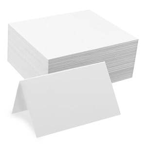 120 Pcs Blank Place Cards for Table Seting – Name Cards White, Table Place Cards for Dining, Party, Wedding, Tent Cards Fold 3.5×2 Inches