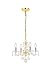 Elegant Lighting Value Rococo 4 Light Gold Pendant Clear Royal Cut Crystal