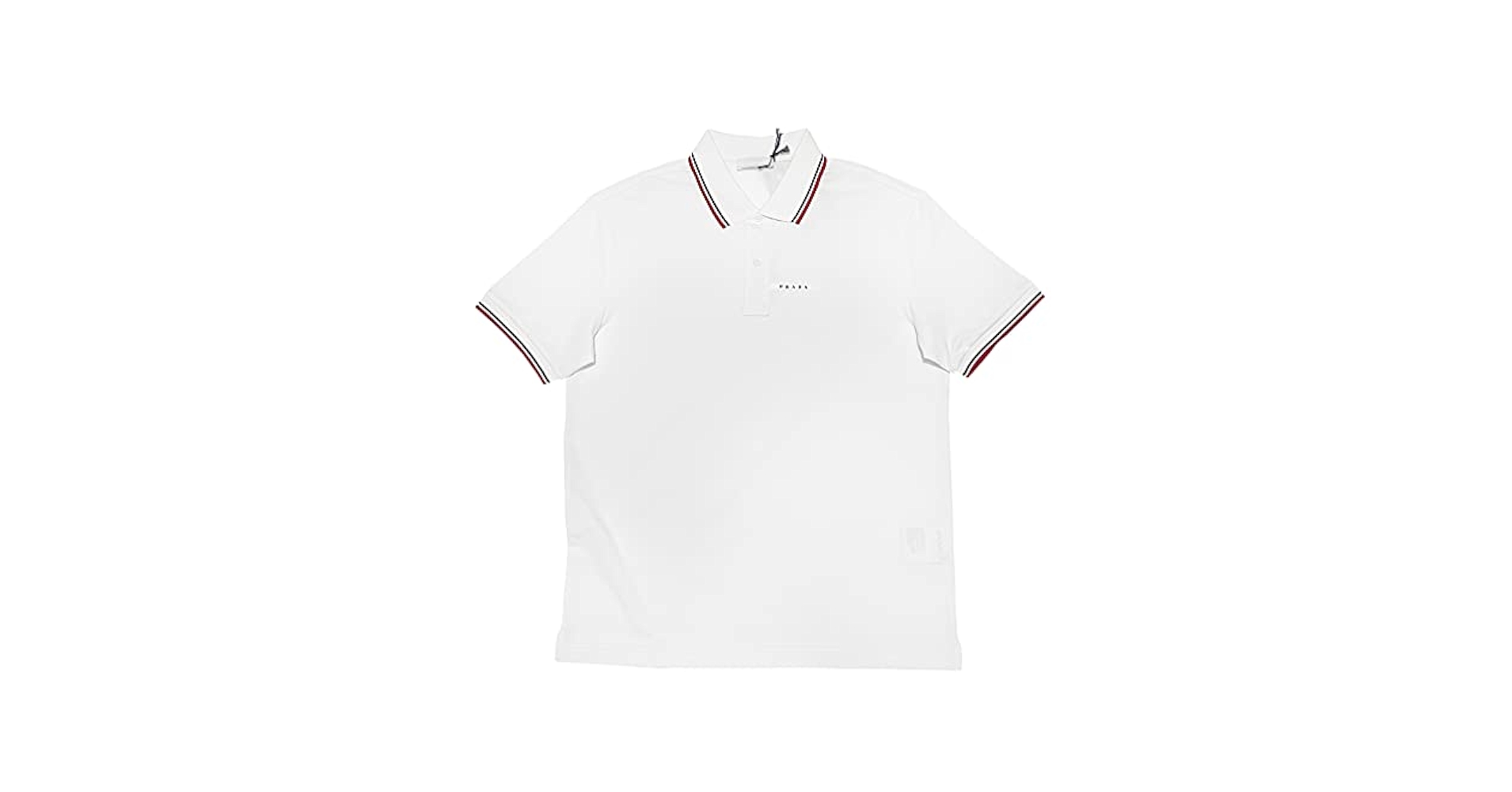 PRADA プラダ　メンズ　定番　鹿の子　半袖ポロシャツ　L プラダ メンズ 定番 鹿の子 半袖ポロシャツ 白 #L #XL PRADA