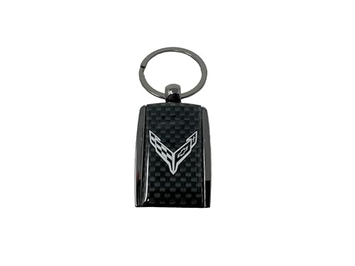 SR1 Performance C8 Corvette Carbon Fiber Accent Keychain - Officially Licensed Chevrolet Key Chain