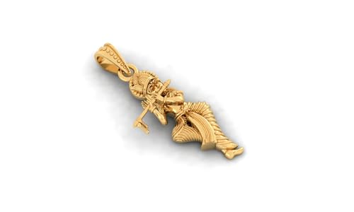 Image of LMDPRAJAPATIS Lord Religious Shree Radha Krishna Yellow Gold Plated Pendant With Chain for Men & Women