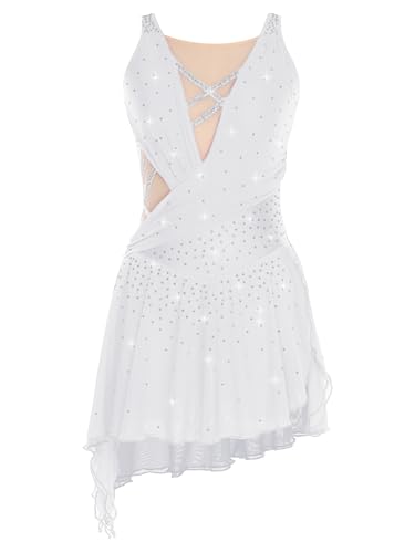 Agoky Damen Eiskunstlauf Kleid Ärmelloses...