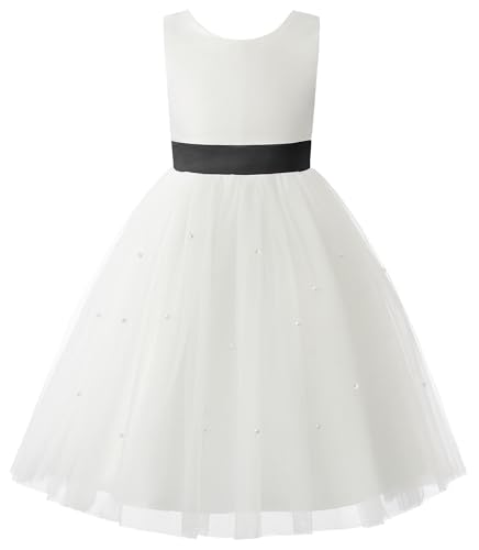 Image of JerrisApparel Flower Girls Dress Wedding Satin Dresses Princess Birthday Party Prom Ball Gown