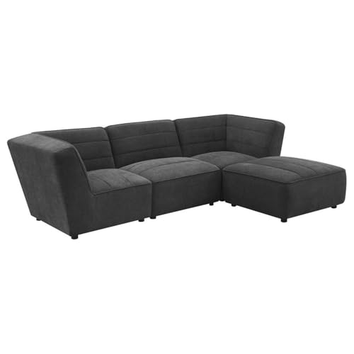 Sillón sin brazos tela gris oscuro moderno miniatura 5