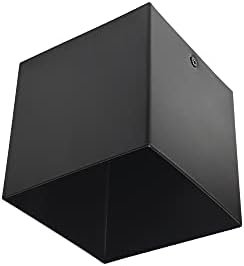 Sunlite 90159 4 Inch Modern Cube Ceiling Spotlight, Matte Black Finish, Aluminum Shade, Minimalist Design Downlight, 50 Watts Max, GU10 LED Bulb (Not Included), 120V, Living Room & Entryways