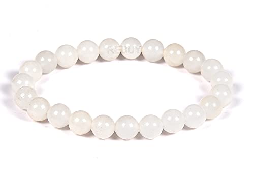 Rebuy Natural Moonstone Crystal Healing Gemstone Bracelet Lab Certified Crystal Bracelet for Men and Women Adjustable | Emotional balance, Intuition, and New Beginnings| | Pack of 1