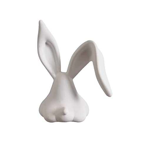 Image of Brooch Pin Lapel Badge rock and roll Rabbit Plastic Sweater Fold ear Hairpin Black White Pins for Women Girl Scarf Backpacks Adorable Gifts (White)