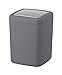 WENKO Cubo con tapa abatible Barcelona antracita 3 l - Cubo de cosmética, absolutamente irrompible Capacidad: 3 l, Plástico (TPE), 15 x 20 x 15 cm, Antracita