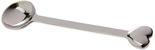 Conjunto de 6 Colheres de Zamak Silver Plated Heart, Lyor, Prata, 10 cm