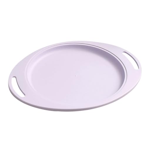 Image of Wheat Straw Plates Set for Kitchen, Dessert, Appetizers, Fruit, Snacks, Salad, Cake, Pasta, Parties, Family Gatherings Microwave Safe Dinnerware Lunch Serving Platter (34cm, Purple, Set of 1)
