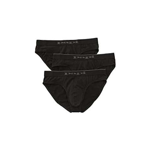 Papi Men's 3-Pack Cotton Stretch Brief, Black, Medium Cover