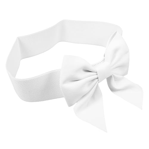 Alasum Cinturón Elástico Ancho de Tela para Mujer Lazo Decorativo, Práctico y Resistente, Adecuado para Vestidos y Ocasiones Obsequios en Color Blanco