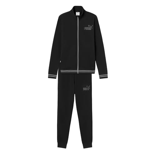 Combinaison femme PUMA Full Zip Essentials en strass noir pour un look sportswear chic