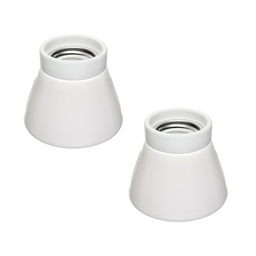 ledscom.de 2 piezas Plafón portalámpara MINZ, porcelana, blanco brillante, 1x E27 máx. 300W