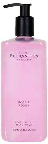 Pecksniff's Moisturizing Hand Wash - Vitamin B Enriched, Natural & Gentle Cleanser, Luxurious Hand Wash 500ml/16.9 fl oz (Rose & Peony)