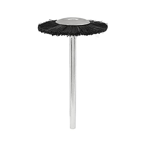Image of 20Pcs Nylon Bristle Brushes 1 inch (25mm) Dia. Polishing Wheel Brushes with 3 /32 inch Shank, Flat Wire Brushes, Black