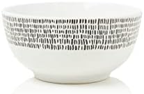 12pc Mali Wax Resist Dinner Set  Stoneware Dinner Sets  4X Dinner Plates, 4X Side Plates, 4X Bowls - Plate and Bowls Set for 4, Stoneware Dinnerware Sets, Dinner Set for 4 Black/White