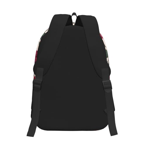 Vintage Floral red Rose Burgundy Flowers Backpack Multipurpose Shoulder Bag Capacity Gym Outdoor Hiking Travel Camping Gym Daypack 17in3