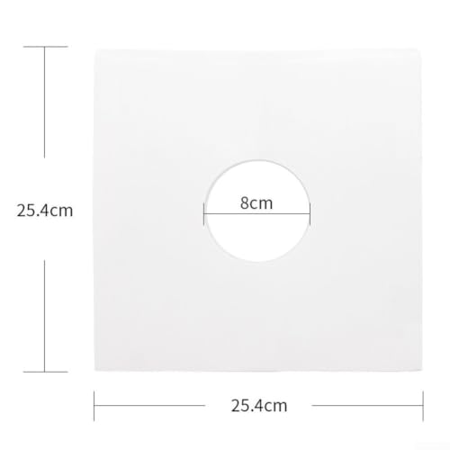 Fundas Vinilo 10 Pulgadas Blancas para Discos LP con Protección Antipolvo Interior Pack 20 2