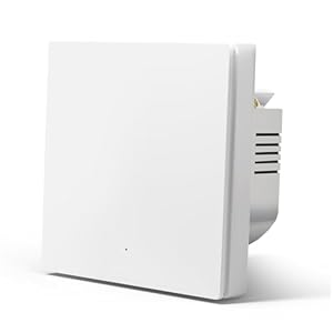 MVAVA Wlan Lichtschalter, Smart Wandschalter Alexa und Google Home Work mit Tuya, 86mm Lichtschalter Unterputz, Wandlichtschalter Kunststoffplatte (Neutrale Leitung Benötigt) 1 Fach 1 Weg Weiß