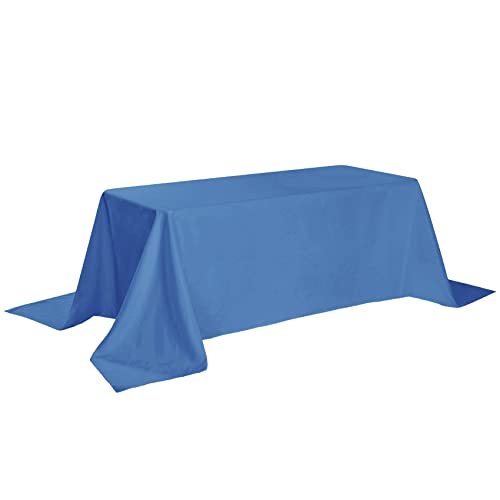 Rectangle Tablecloth - 90X156 Tablecloth - Stain And Wrinkle Resistant Washable Polyester Table Cloth, Decorative Fabric Table Cover For Dining Table, Buffet Parties And Wedding, Mediterranean Blue #TOP3
