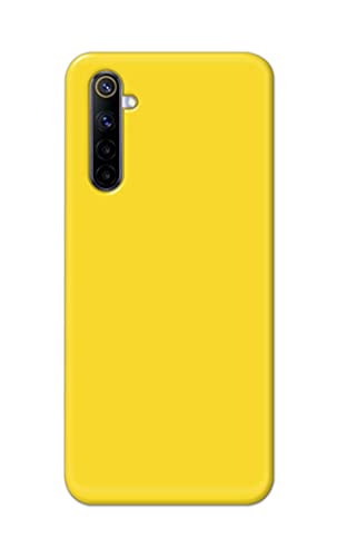 Image of Printed Hard Back Cover Case for Realme 6 | Realme 6S | Realme 6i Back Cover (Plain Yellow) -1803