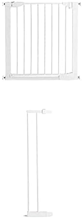 Munchkin Maxi-Secure Pressure Fit Safety Gate, Baby Gate for Doors/Stairs, Child Stair Gate for Widths 76 - 82 cm, Stair Gate Pressure Fit - No Drilling, One-Handed Opening and Opens Both Sides, White