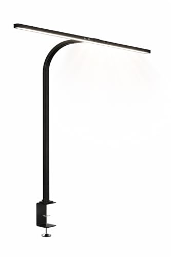 Unilux LED Schreibtischlampe Strata zum Klemmen, dimmbar, schwarz, 70 x 80cm