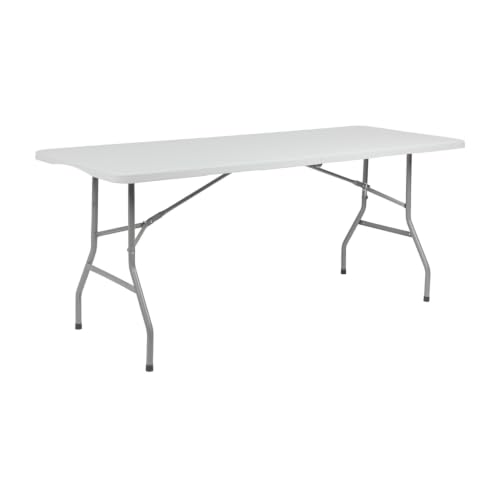Mesa Catering Plegable Portátil Rectangular 180 cm Multiusos: Camping, Eventos en Espacios Exteriores o Interiores | Mesa Resina y Patas Acero | 4-6 Personas y Carga de 150kg