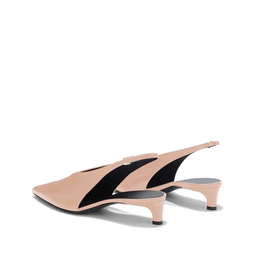 Women Slingback Heels,1.5 Inch Low Heel Pump Shoes Ladies Dress Shoes Pointy Toe Buckle Strap Kitten Heels for Evening Parties Size 5-12 US2