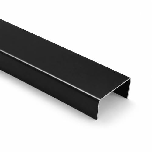 U-Profil Aluminium 40 mm Schenkel RAL 9005 Schwarz 1 mm – Alu nach Maß, 2000 mm, SCHENKEL: 40x160x40 mm