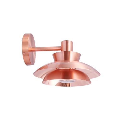 Lucande Lámpara de pared exterior Thais (Moderno) en Cobre hecho Acero (1 llama, E14) lámparas para aplique lámpara LED exterior/fachada