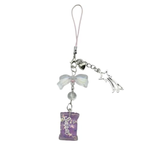 JSGHGDF Handmade Phone Charm Acrylic and Alloy Keyring Colorful Beaded Keychain for Women Girls Fashionable Key Chain Jewelry