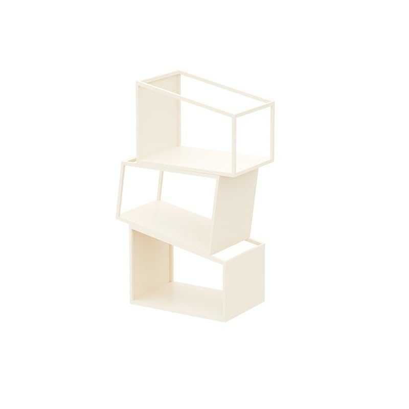 Estantería de hierro para dormitorio con diseño creativo en color blanco y tamaño compacto S
