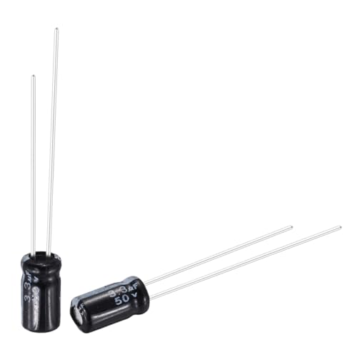 Image of sourcing map 3.3uF 50V 4x7mm Electrolytic Capacitor, Radial Leads Aluminum Capacitors for TVs, LCD Monitor, VCD, 50Pcs