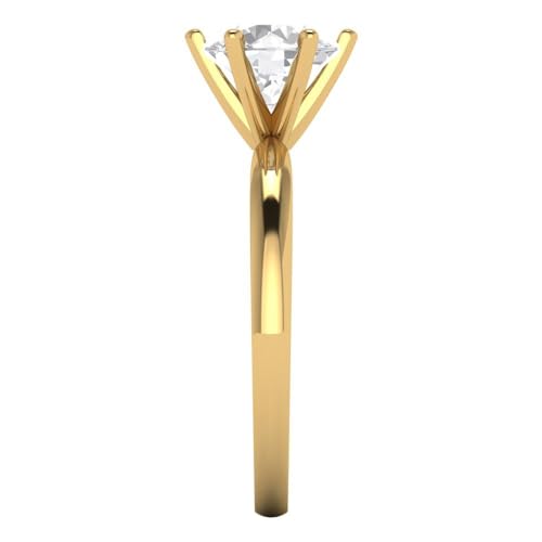 1.5 ctw Round Cut Solid Gold Engagement Ring for Women - 14K Yellow Gold - Moissanite Wedding Promise Ring for Her3