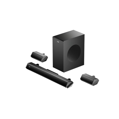Image of boAt Aavante Bar Prime B300 with Subwoofer and Dual Rear Speakers, 300W RMS Output, 5.1 Channel, Multi-Connectivity, EQ Modes, & BT v5.3 Soundbar with Powerful Signature Sound (Charcoal Black)