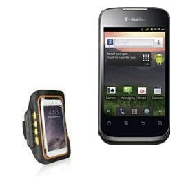 BoxWave Case for T-Mobile Huawei Prism (Case JogBrite Sports Armband, High Visibility Safety Light LED Runners Armband for T-Mobile Huawei Prism, T-Mobile Prism Huawei - Bold Orange