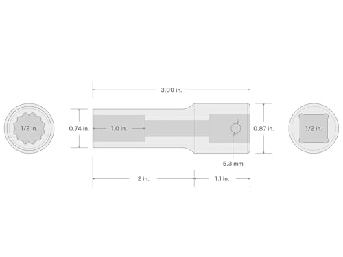 Image of TEKTON 1 /2 Inch Drive x 1 /2 Inch Deep 12-Point Impact Socket | SID23213