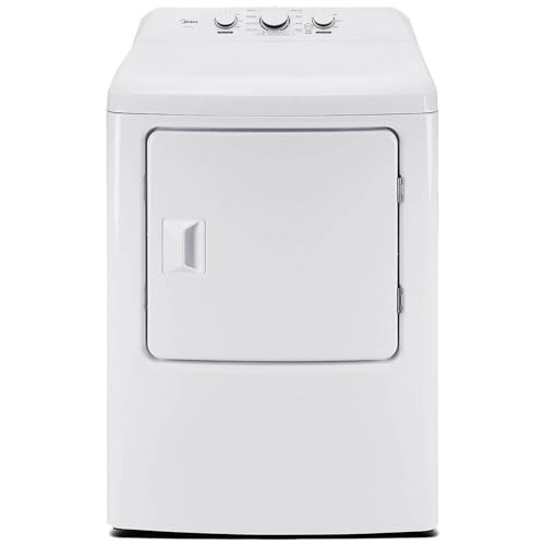 Midea White Top Load Washer and Dryer Pair 3.9 Cu Ft High Efficiency Washer and 6.7 Cu Ft Electric Dryer Bundle with 8 Cycles 4 Temperature Settings Dryer Vent Power Cable and 12 Month CPS Plan
